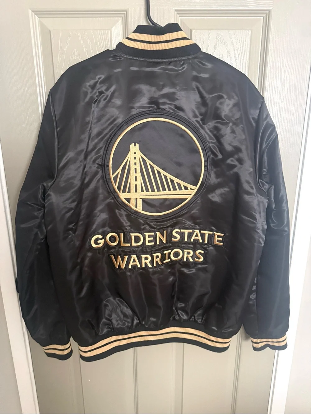 STARTER golden state warriors Satin bomber Jacket size M